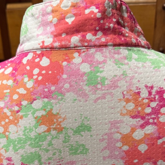 IBKUL Size Medium M golf Pink white Green Long Sleeve polo Top shirt - Picture 10 of 12